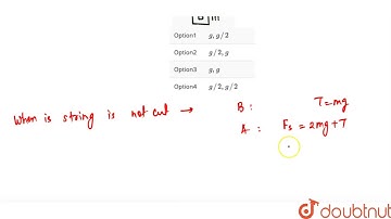 Two blocks A and B of masses 2m and m, respectively, are connected by a