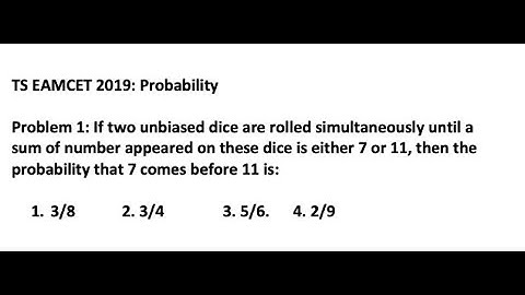 TS EAMCET 2019 Maths Probability problems in ENGLISH