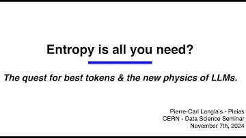 Entropy is all you need? The quest for best tokens & the new physics of LLMs.