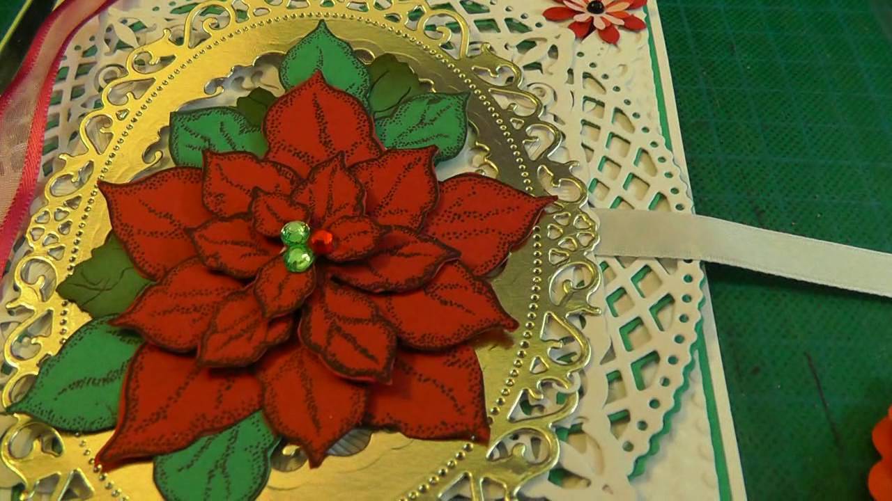 Poinsettia Christmas card - YouTube