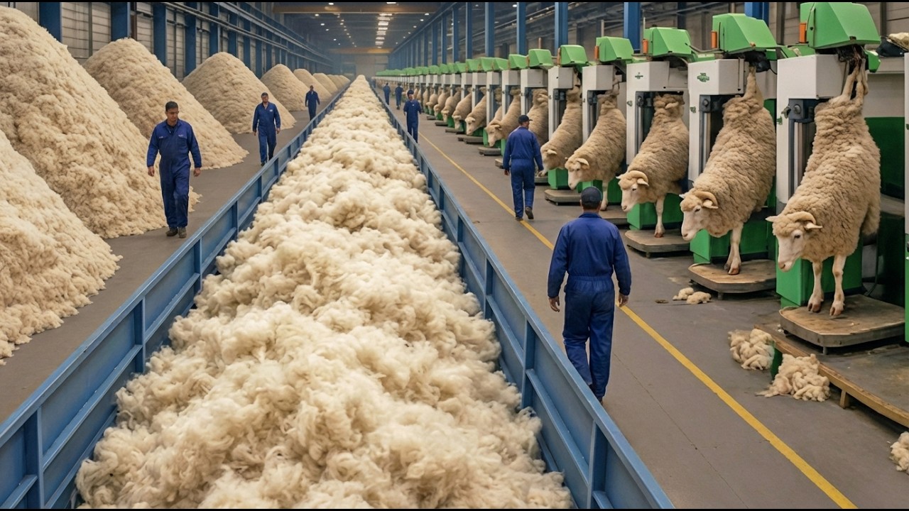 How Wool Becomes Luxury Clothing  Modern Textile Factory Full Process