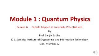 Quantum Physics Session 6 (Particle trapped inside infinite potential well) noise reduced
