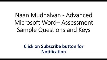 Naan Mudhalvan Advanced Microsoft Word Questions and Answers