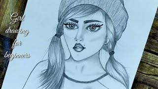 رسم بنات / رسم سهل/ رسم بنات سهل/HOW to draw a girl wearing winter cap for  beginners / رسم بنات كيوت