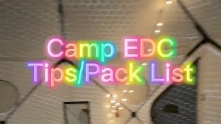 Camp EDC Tips & Pack List