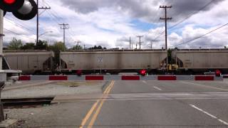 Freight train heading south out of Seattle, May 25, 2013