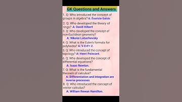 Maths Gk Questions and Answers | Gk in English | Gk Society