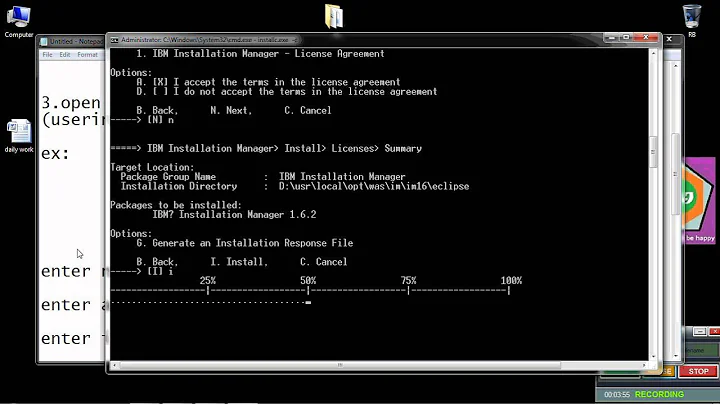 installing installation manager (IM) v 1 6 by using console mode on windows