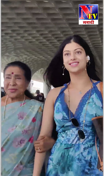 ASHA BHOSLE & ZANAI BHOSLE FLY FROM MUMBAI SPOTTED AT AIRPORT