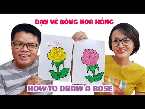 Dạy vẽ bông hoa hồng đơn giản từng bước một ♥ How to draw a Rose ♥