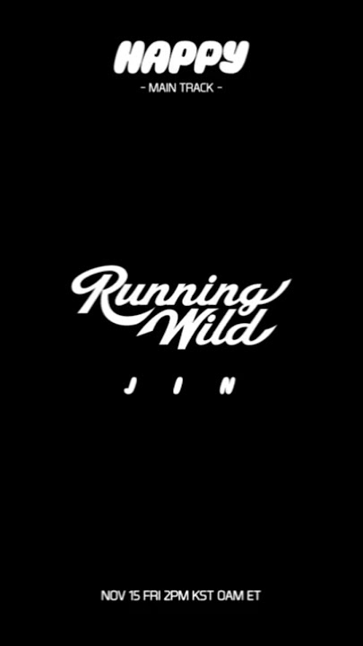 Jin 'Running Wild' is coming 💜 Nov 15 Fri 2pm (KST) Jin post on Instagram 🥰