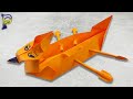 DIY-🚢Как сделать КОРАБЛИК С ВЕСЛАМИ из бумаги который плавает на воде. How to Make a Paper Boat