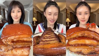 ASMR SOSLU ÇİN YEMEKLERİ YEME | PORK BELLY | EATING SPICY CHINESE FOOD SATISFYING MUKBANG 먹방 🌶 #54