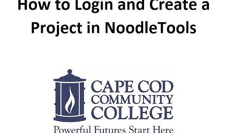 How to Login and Create a Project in NoodleTools