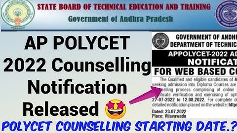 AP POLYCET 2022 Counselling Notification Released//AP POLYCET 2022 Counselling starting Date fixed🤩