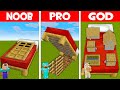 Minecraft NOOB vs PRO vs GOD: SECRET BED HOUSE BUILD CHALLENGE! (Animation)