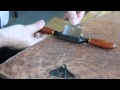 Using a Veritas spokeshave to flush trim walnut edge banding