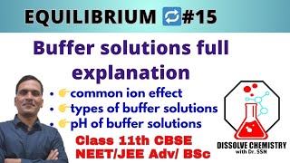 Buffer solutions | common ion effect | ionic equilibrium | class11CBSE | NEET |JEE |