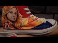 Captain Marvel, custom painted converse