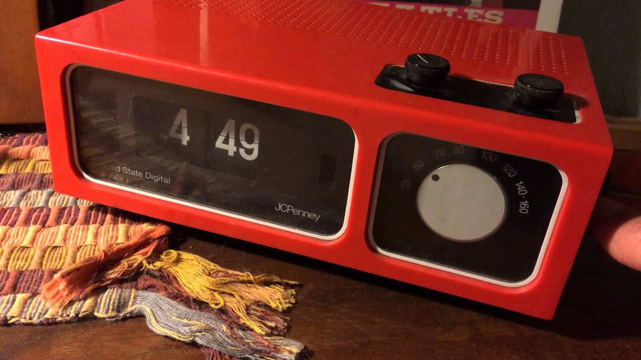 Vintage 1960s JC Penney Red Flip Clock Radio YouTube