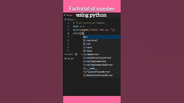 python program to find factorial of a number | factorial in python | #python #shorts #short