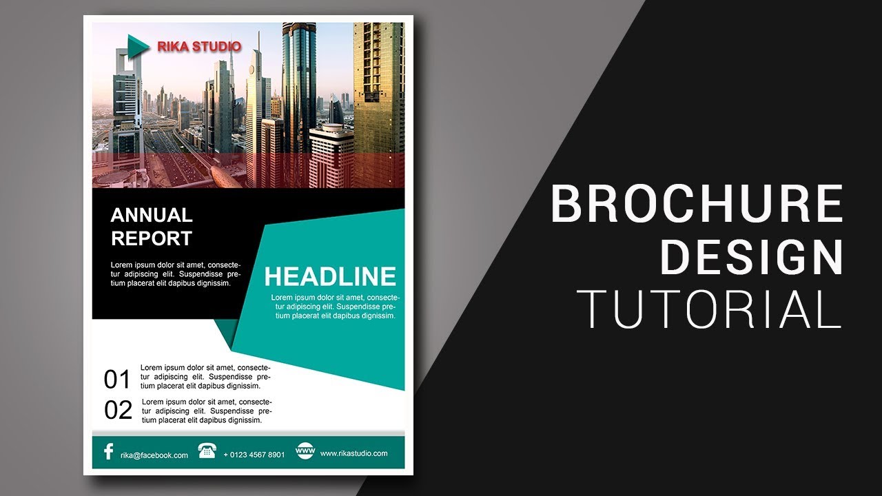 Cara Membuat Brosur Di Photoshop Modern Brochure Design Youtube