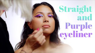Straight & Purlple Eyeliner Look- Make Up Call 003