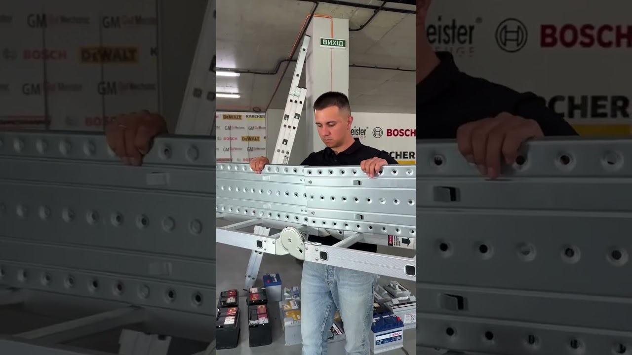 Aluminum Folding Transformer Ladder With Platform Gut Meister 16