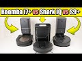 Roomba i7+ Vs S9+ vs Shark IQ Robot Auto Empty - Robot Vacuum TESTS &amp; Comparison