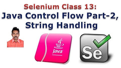 Selenium 13: Java Control Flow Statements Part-2, String Handling