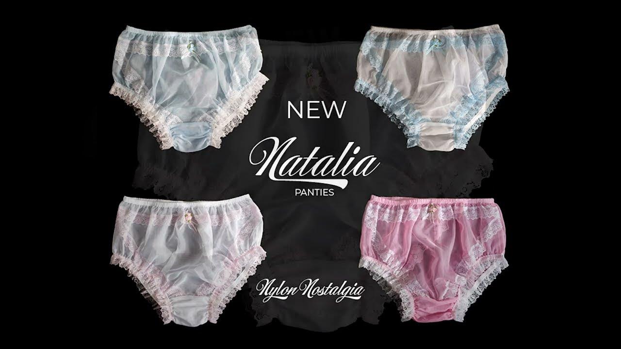 Introducing the new Natalia frilly nylon knickers from Nylon Nostalgia. 