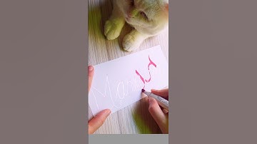 Maryam ❤️🥀 writing name in calligraphy with cut marker #artshorts #shorts #art