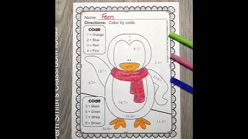 Winter Color By Number Subtraction