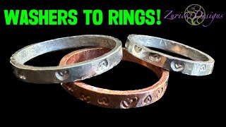 Stamped Rings Using Copper &amp; Aluminum Washers