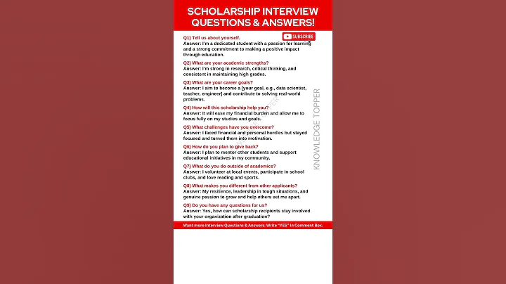 Scholarship Interview Questions and Answers