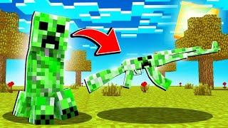 ماين كرافت بس اقدر احول الوحوش الى اسلحة !!😱 ( سلاح الكريبر المتفجر !)😍🔥 - Minecraft Mobs Weapons