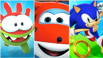 Om Nom Run VS Super Wings : Jett Run VS Sonic Dash