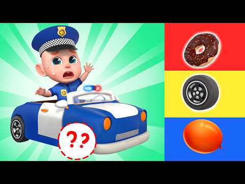 Help Rob Find the Right Police Car Wheel! 🚔🛞 | Police Song | Rosoo Sing Along & Kids Songs