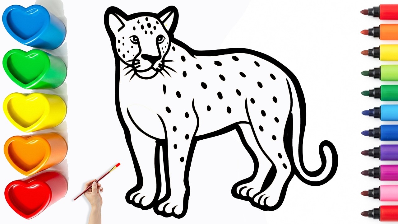 🐆Drawing and Coloring a Speedy Leopard | Easy Step By Step Tutorial #26