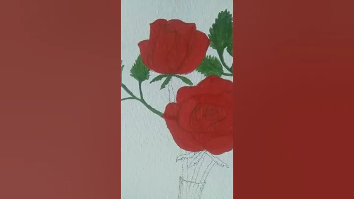 Red Roses Acrylic Painting in the making #shorts #roses #red #acrylicpainting