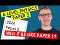 A Level Physics Paper 2 Predictions