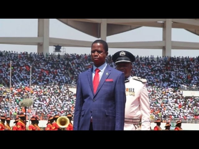 Zambia inaugurates president Lungu class=