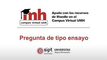Pregunta de tipo ensayo. Ayuda con los recursos Moodle. Campus Virtual UMH