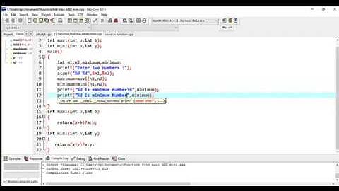 using function, find maximum and minimum number