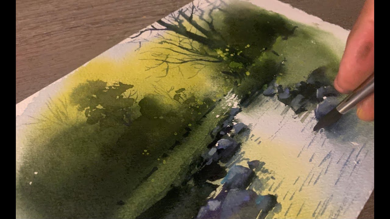 Easy Watercolor Landscape Painting - YouTube