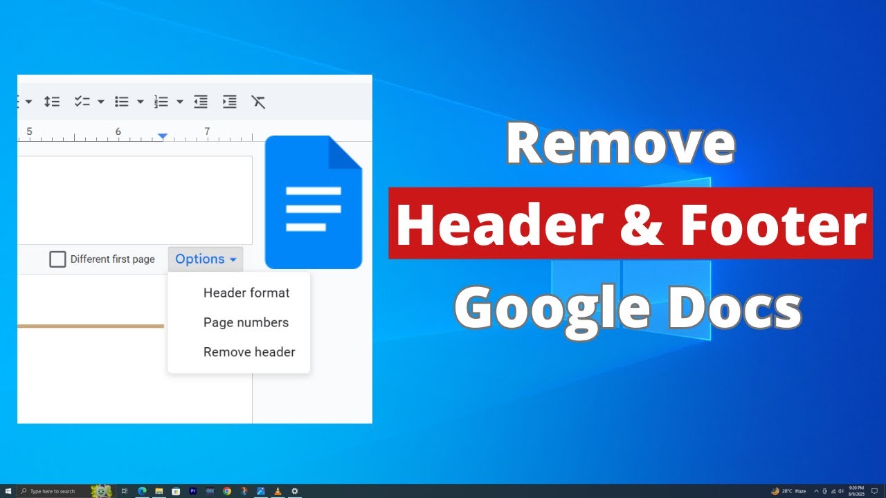 How to Remove The Header And Footer in Google Docs - YouTube