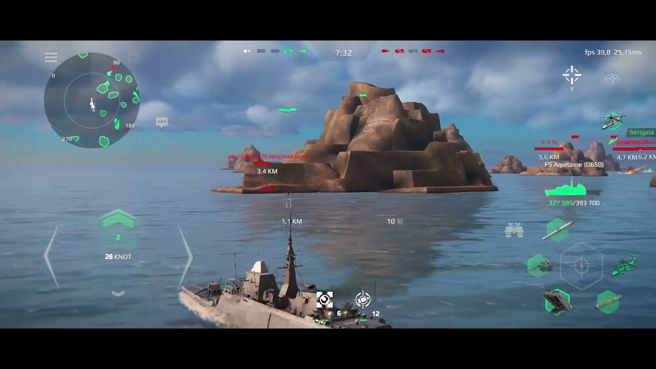 FS aquitaine (D650) gameplay #modernwarshipgame - YouTube