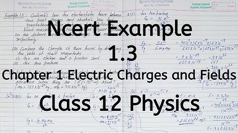 Ncert Example 1.3, Chapter 1, Electric Charges and Fields, Class 12 Physics