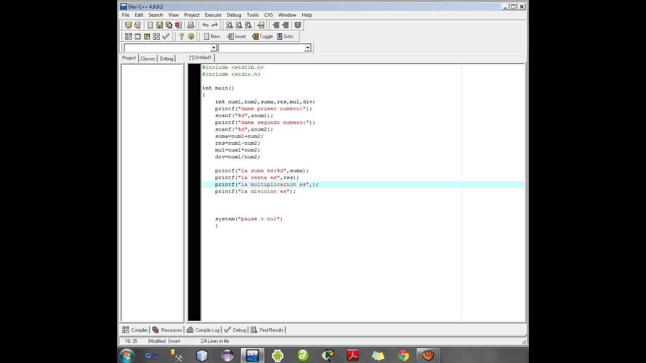 tutorial 2 Operaciones Basicas en Dev C++ - YouTube