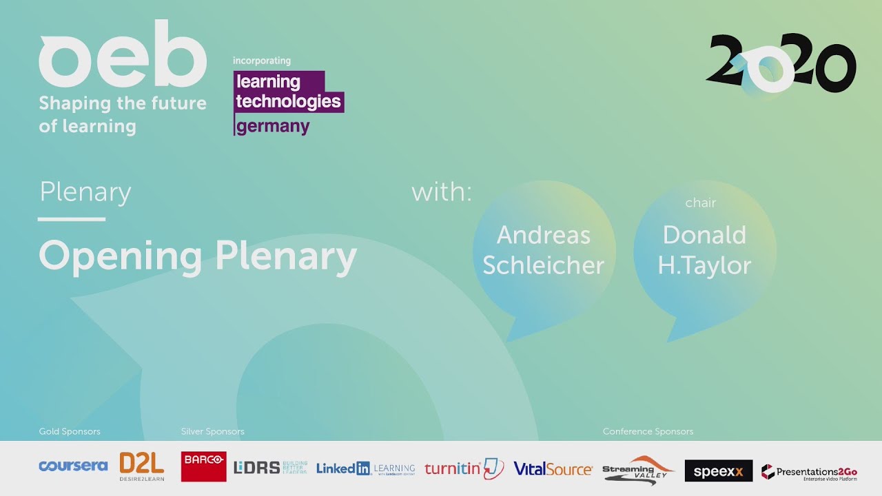 OEB 2020 - Opening Plenary with Andreas Schleicher - YouTube